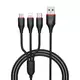 Кабель Borofone BX17 3-in-1 Lightning/MicroUSB/Type-C 1m