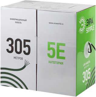 Кабель UTP Эра UL-4-PVC-A кат.5е 305м серый