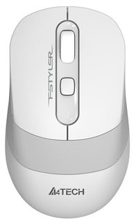 Беспроводная мышь A4 Fstyler FG10 белый/серый оптическая (2000dpi) USB (4but)