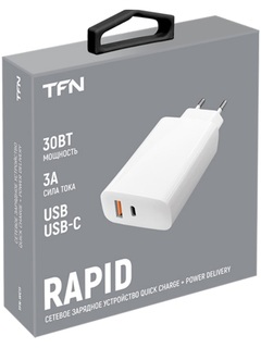 Сетевое з/у TFN QC+PD, без кабеля, общая мощность 30Вт,Ц вет:белый (TFN-WC11)
