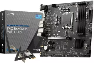 Материнская плата MSI PRO B660M-P WIFI DDR4 Soc-1700 Intel B660 4xDDR4 mATX AC`97 8ch(7.1) GbLAN+VGA