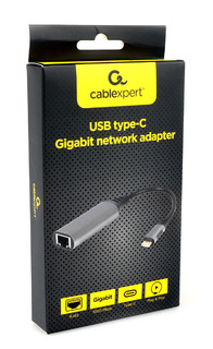 Сетевой адаптер Gembird A-USB3C-LAN-01 USB-C (вилка) в Гигабитную сеть Ethernet (RJ-45 розетка)