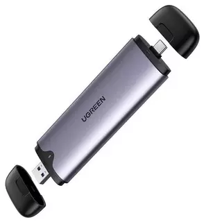 Внешний бокс для HDD UGREEN  CM353 (70532) USB-C+USB-A M.2 M-Key Hard Drive (10Gbps). Цвет: серый космос