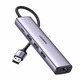 Адаптер Ugreen CM475 (60554) USB3.0 to 3×USB3.0 +RJ45 (1000M) Ethernet Adapter Type-C Power Supply. Цвет: серый