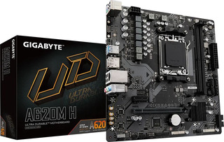Материнская плата Gigabyte A620M H SocketAM5 AMD A620 2xDDR5 mATX AC`97 8ch(7.1) GbLAN RAID+HDMI+DP