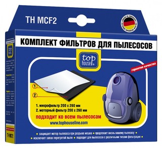 Набор фильтров TOP HOUSE TH MCF2 универсальных д/пылес Микрофильтр(белый)+Моторный фильтр(черный)