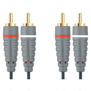 Стерео аудио кабель Bandridge 2x RCA "папа" - 2x RCA "папа" 2м
