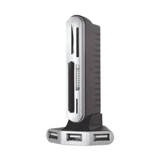 Концентратор USB 2.0 Konoos UK-11, 3 порта USB+5 разъемов для карт памяти (MiniSD/SD/MMC/SDHC/MS/MicroSD/M2/XD/CF/MD), коробка
