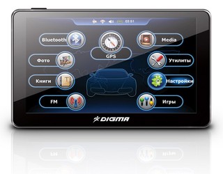 Автомобильный навигатор GPS Digma DS431BN 4.3" Atlas V 600MHz Bluetooth Пробки FM 4Gb Навител 5