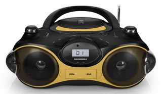Аудиомагнитола Soundmax SM-2408 черный с желтым