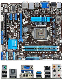Материнская плата ASUS P8H61-M LX2/SI (Rev 3) s1155 /H61/ 2xDDR3, PCI-E,VGA,DVI,SATA,GbLAN,mATX,oem