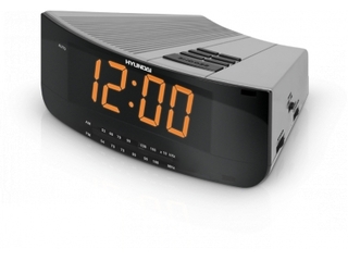Радиобудильник Hyundai H-1527(серебро с янтарным)