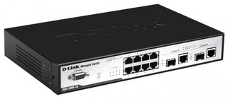 Коммутатор D-Link 8x10/100/1000BASE-T и 2 Combo 1000BASE-T/SFP управляемый L2 (DGS-3200-10)