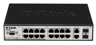 Коммутатор D-Link DES-3200-18 L2 Manag 16-Port 10/100Mbps + 2 Combo 1000BASE-T/SFP