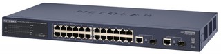 Коммутатор Netgear (FS726TPEU) Управляемый Smart на 24FE+2SFP/Combo, из них 12FE портов с PoE