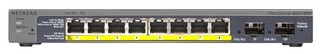 Коммутатор Netgear (GS110TP-100EUS) Управляемый Smart, 8GE+2SFP PoE портов с внешним блоком питания