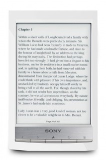 Электронная книга Sony PRST1WC 6" 800х600 16grey, 2Gb, microSD, G-Sensor, WiFi, Аудио плеер, белая