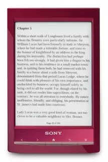 Электронная книга Sony PRST1RC 6" 800х600 16grey, 2Gb, microSD, G-Sensor, WiFi, Аудио плеер, красная