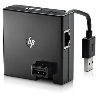Концентратор HP LAN and USB Travel Hub (1xUSB 2.0 / 4xUSB A Type and 1 RJ-45 Connectors) (BM868AA)