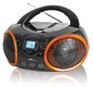 Аудиомагнитола BBK BX100U черный с оранжевым