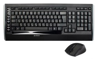 Комплект клавиатура + мышь A4 RV1000 black Wireless Gaming Combo USB (GK-300A+R4) V-Track