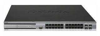 Коммутатор D-Link 24 порта 10/100/1000TX L2+ PoE WLAN c 4 слотами под SFP (DWS-3024)
