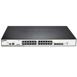 Коммутатор D-Link DGS-3120-24PC 24-Port Managed L2+ PoE Gigabit Switch, physical stacking