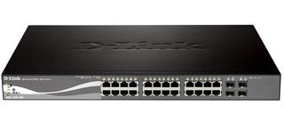 Коммутатор DGS-1500-28P WEB SmartPro 24х10/100/1000Mbps PoE(802.3af) 4 ports 100/1000 SFP