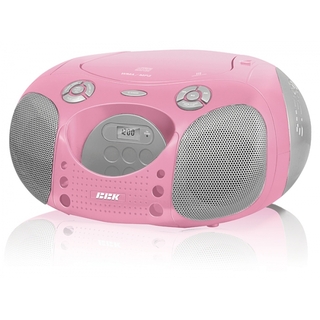 Аудиомагнитола BBK BX110U розовый с серебром