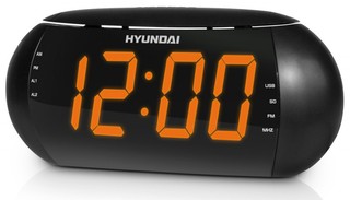 Радиобудильник Hyundai H-1550 черный с оранжевым