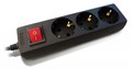 Удлинитель универсальный PC PET 5м 3 розетки чёрный AP02001K-5-BK