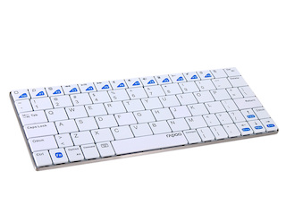 Клавиатура Rapoo E6300 белая ультратонкая беспроводная Bluetoth 3.0 для iPad нержавеющая сталь