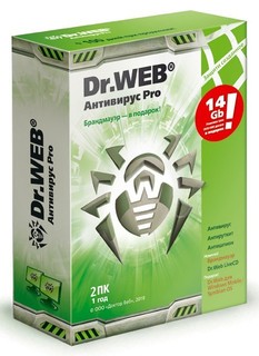 ПО Dr.Web PRO Антивирус+файервол для Windows, 1 год, 2 ПК+подарок DVD-RW(14Гб) (BBW-W12-0002-6)