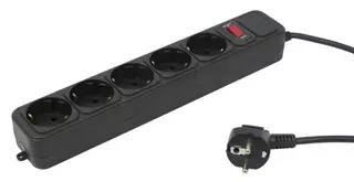 Сетевой фильтр PC PET 1.8м 5 розеток чёрный AP01006-1.8-B