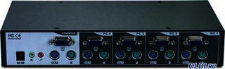 Коммутатор TRENDnet TK-403KR 4-портовый КВМ-переключатель VGA PS/2, аудио, монтаж в стойку