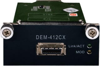 Модуль D-Link DEM-412CX 10 Gigabit Ethernet 1 CX4 порт для стекирования подходит к серии DGS-3610-xx