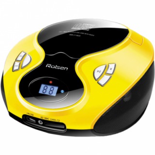 Аудиомагнитола Rolsen RBM-211MUR желтый/черный