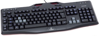 Клавиатура Logitech G105 черный USB тонкая Gamer LED