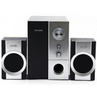 Колонки MicroLab M520 silver/black 2.1,2x4Вт+сабвуфер(8Вт,дерево),RMS 16Вт