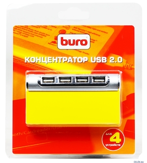 Концентратор USB 2.0 BURO на 4 порта