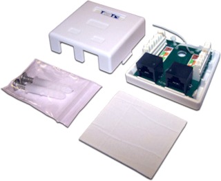 Розетка TWT (TWT-SM1-45-WH) настенная 1 порт RJ-45 категории 5е. UTP. белая