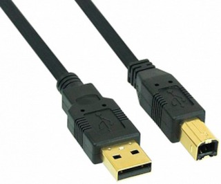 Кабель USB 2.0 Am-Bm 3м Konoos KC-USB2-AMBM-3 черный, позол.разъемы, феррит.кольца, блистер