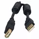 Кабель USB 2.0 Am-Af удлинитель 3м Konoos KC-USB2-AMAF-3, AM/AF, черный, позол. разъемы, феррит.кольца, блистер