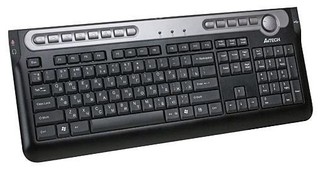 Клавиатура A4 KX-5mu PS/2 X-Structure black Audio multimedia (with VC and usb 2.0)