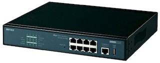 Коммутатор Buffalo (BS-POE-G2108M-EU) 8-портов 10/100/1000BASE-T POE+(30W),SNMP,Web UI,Console