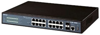 Коммутатор Buffalo (BS-POE-G2116M-EU) 16-портов 10/100/1000BASE-T POE+(30W),SNMP,Web UI,Console