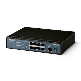 Коммутатор Buffalo (BS-G2108M-EU) 8-портов 10/100/1000BASE-T SNMP,Web UI,Console