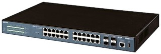 Коммутатор Buffalo (BS-POE-G2124M-EU) 24-порта 10/100/1000BASE-T POE+(30W),SNMP,Web UI,Console