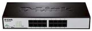 Коммутатор D-Link DES-1016D/F1A 16-Port 10/100BASE-TX Unmanaged Green ethernet Switch,