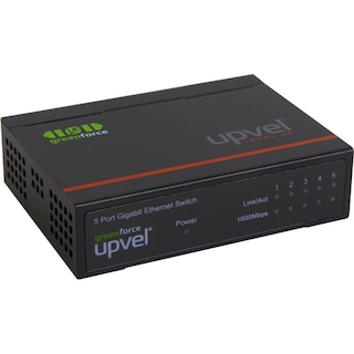 Коммутатор Upvel (US-5G) 5-портов 10/100/1000Mbit/s пластиковый корпус